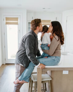 family on kitchen counter | in home family session