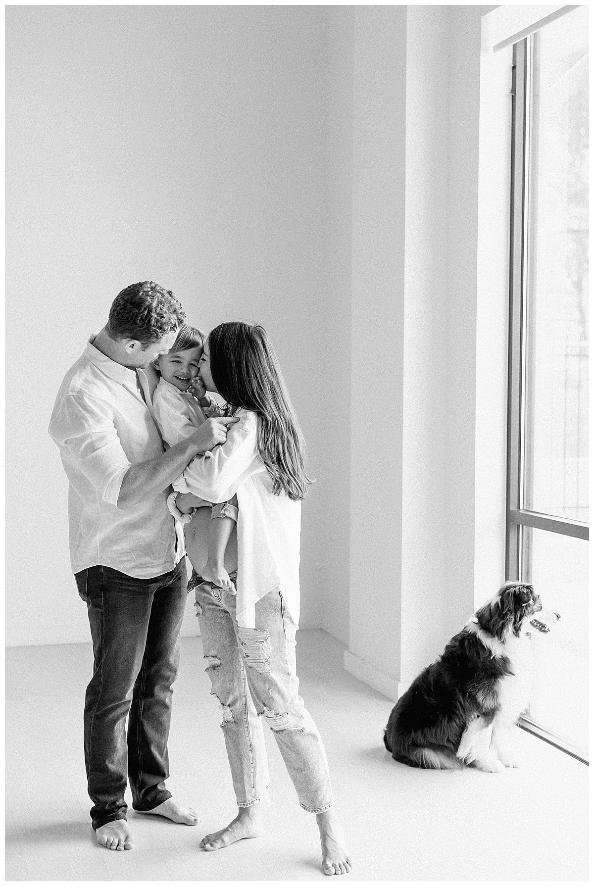 Family stands together for Austin Motherhood Photographer