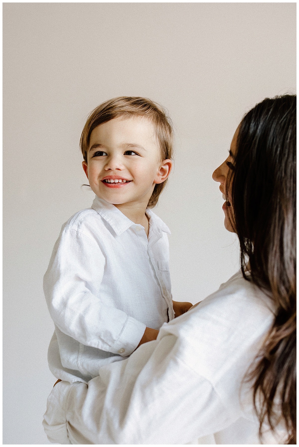 Mom and son smile together for Austin Motherhood Photographer