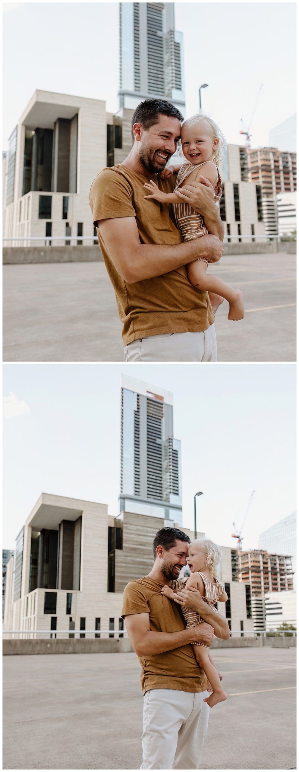 Dad and baby smile together for Austin Lifestyle Photographer