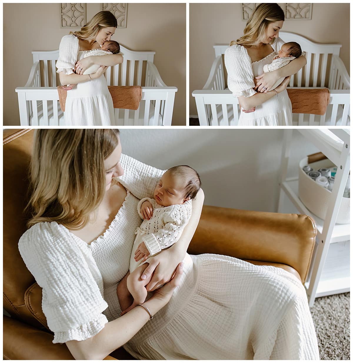 Parents smile at baby for Austin Newborn Photographer