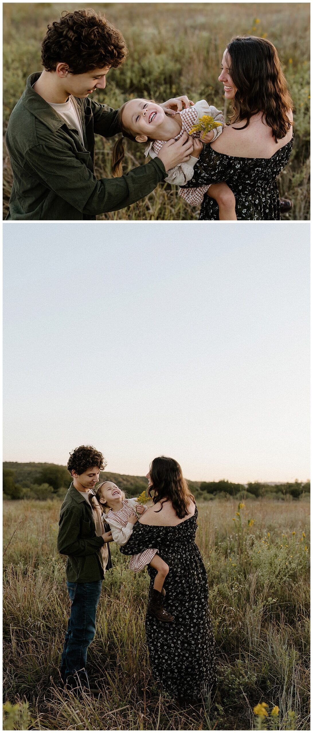Parent smile with their kids for their Sunrise Family Photos