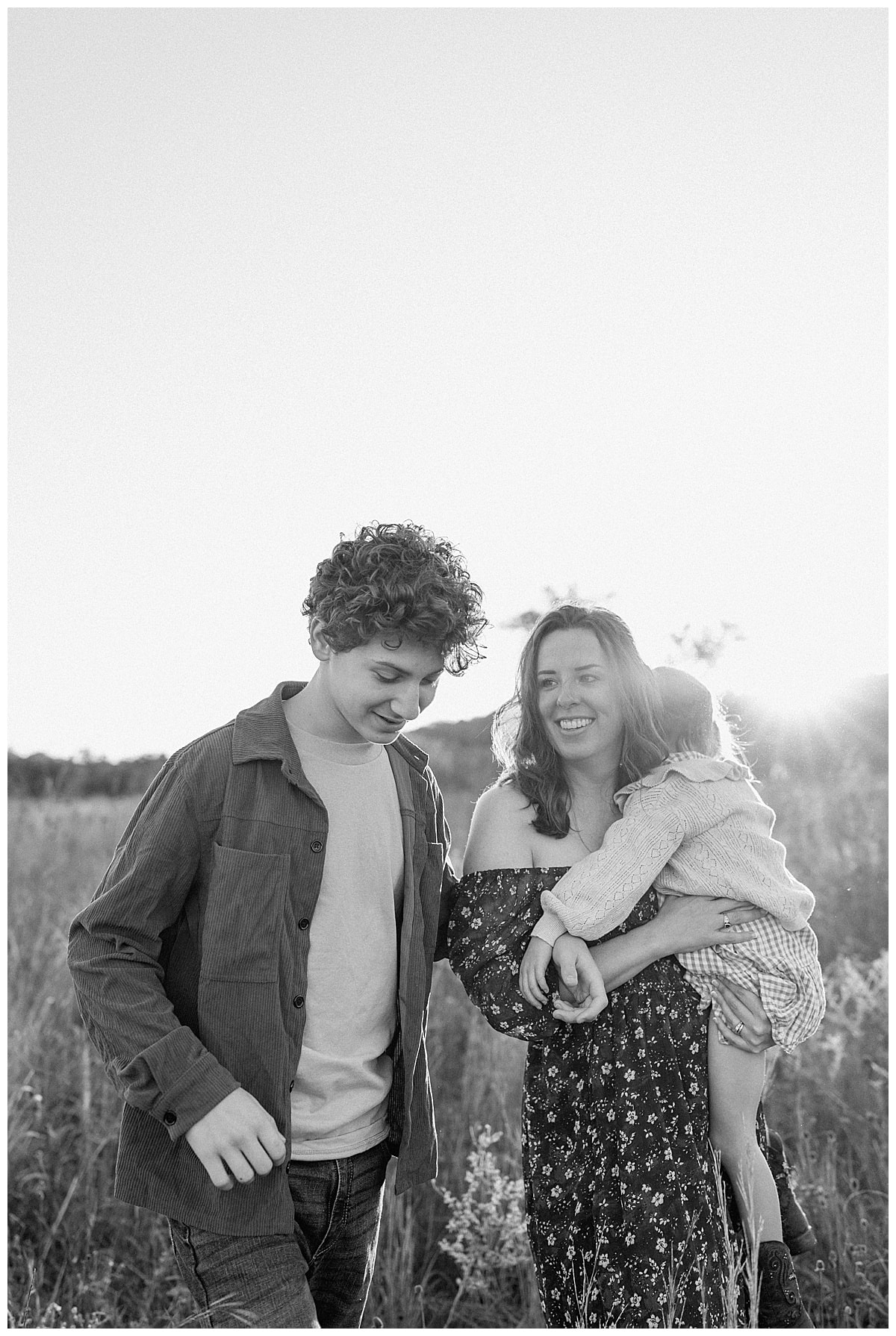 Mom walks with sons for Our Adventuring Souls Photography
