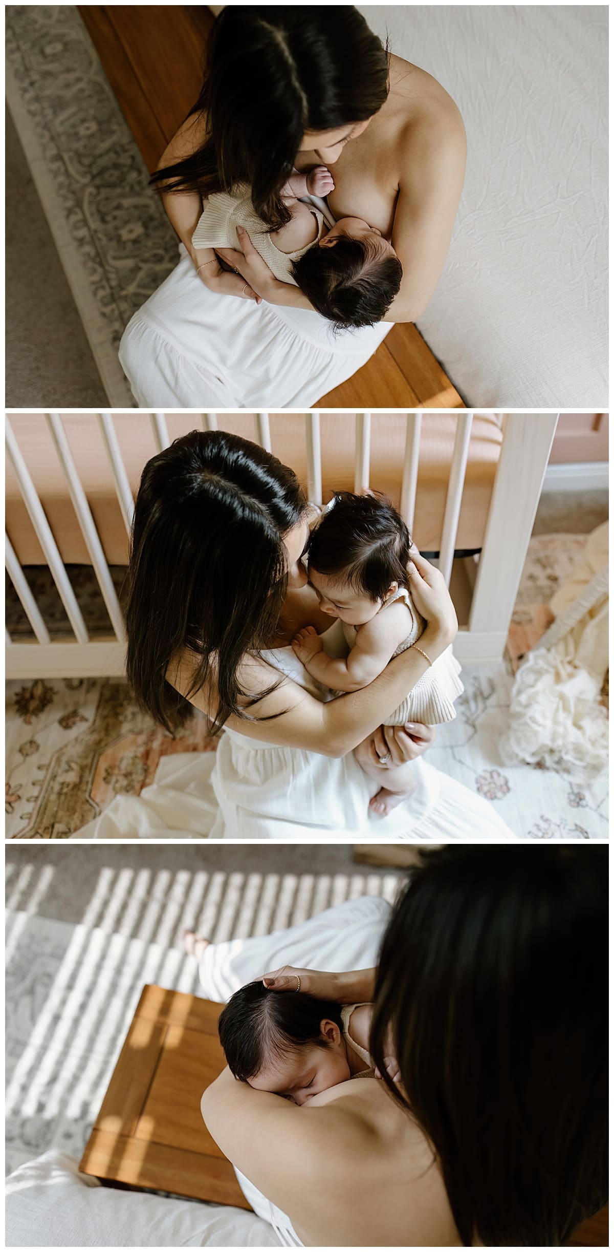 Mom sits with baby on the floor for Our Adventuring Souls Photography