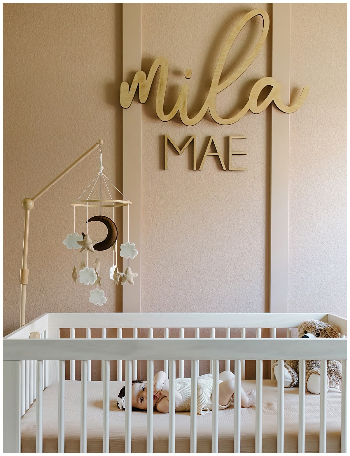 Baby lays in the crib for Our Adventuring Souls Photography