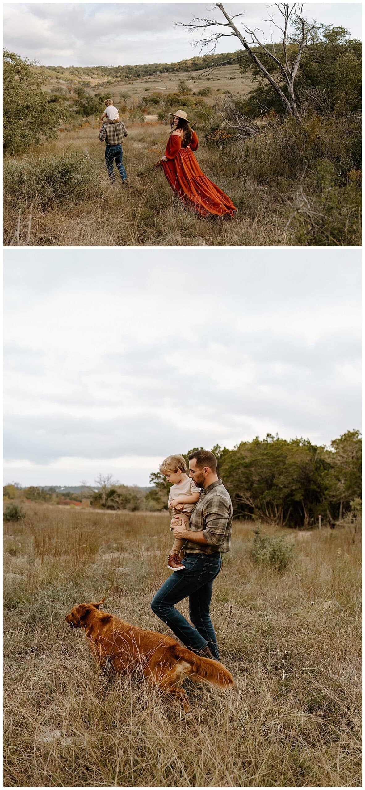 Parents hold their young son during their Baby Announcement