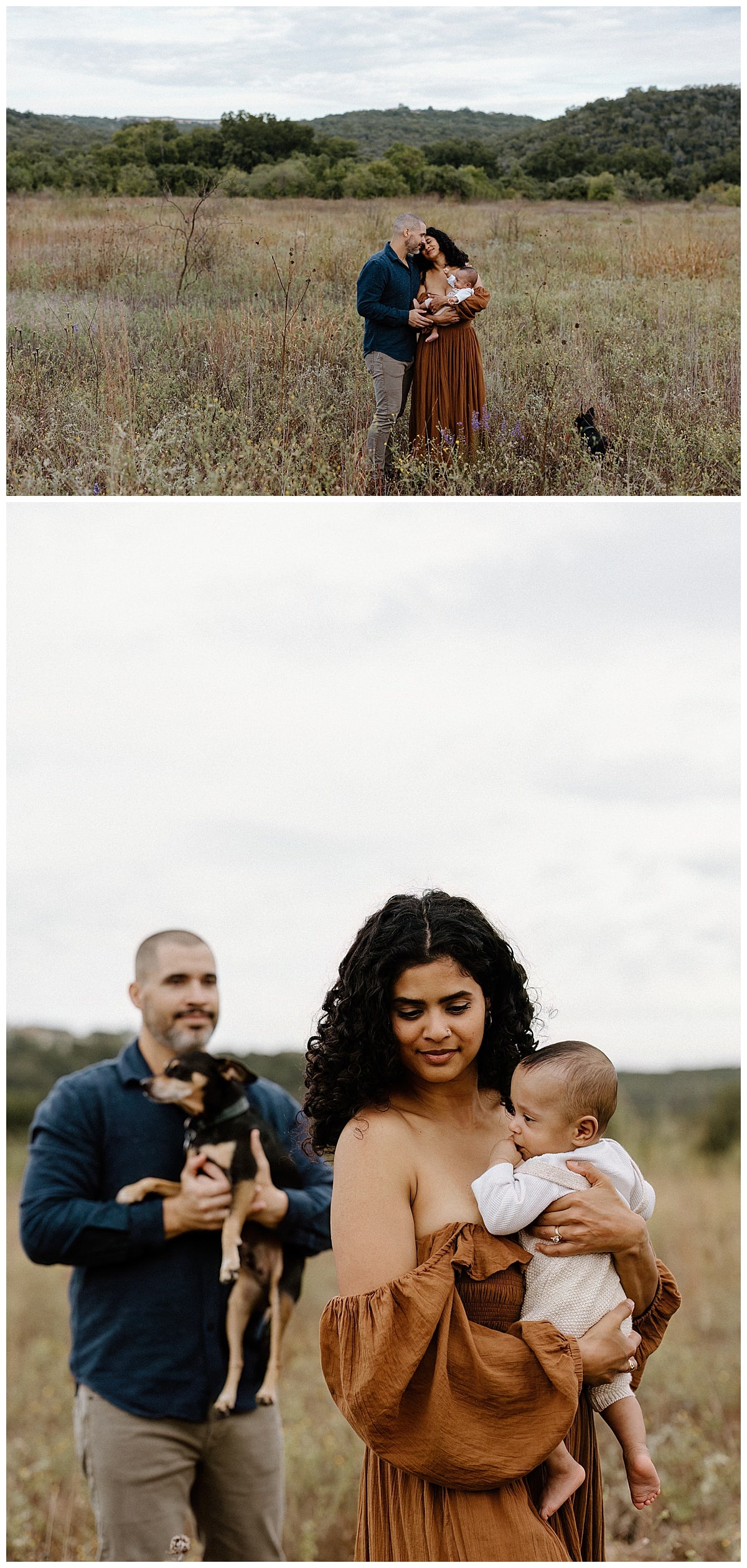Parents walk together with their son and dog for Austin Lifestyle Photographer