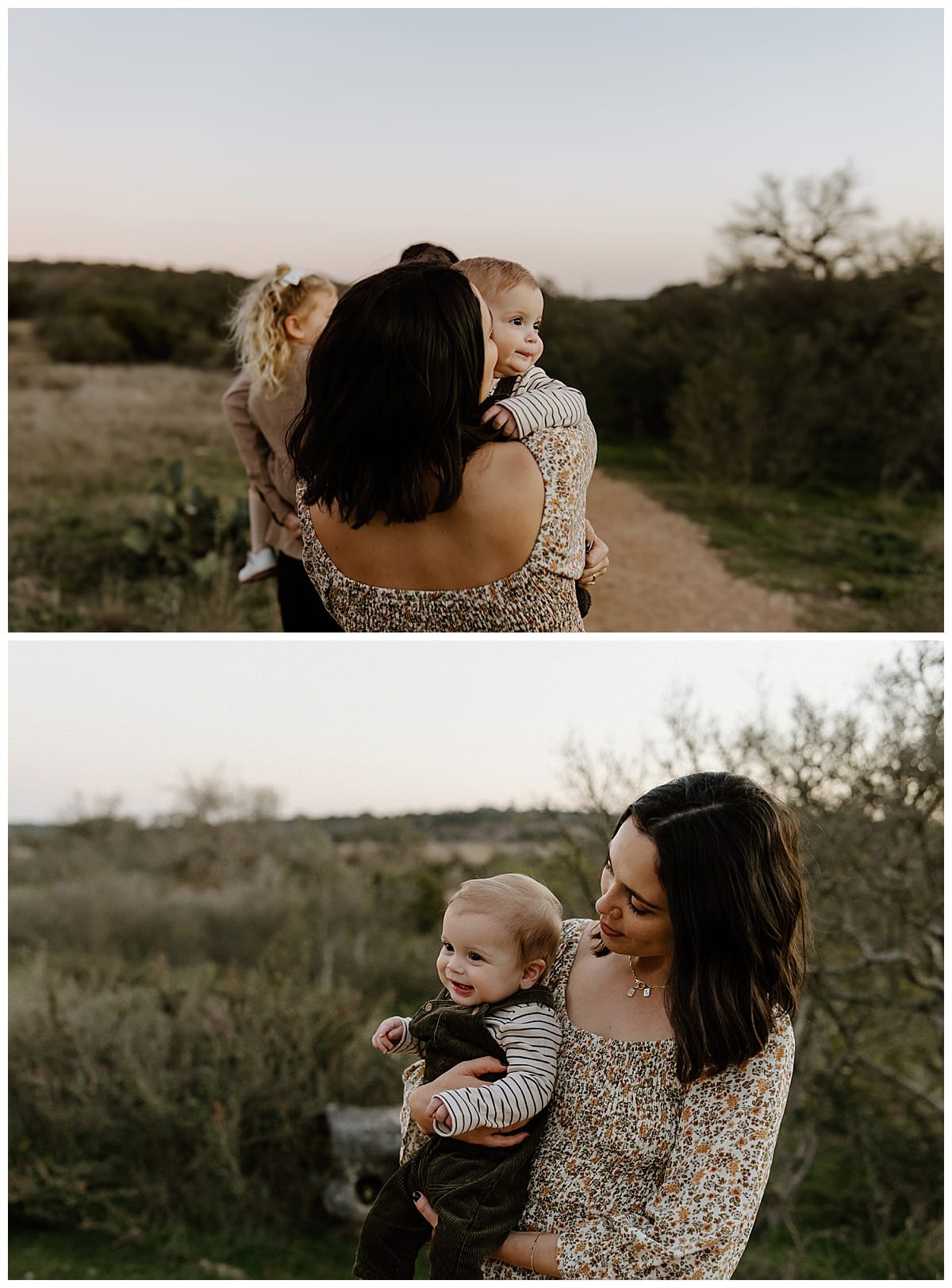 Mom holds babies close during Winter Family Photos